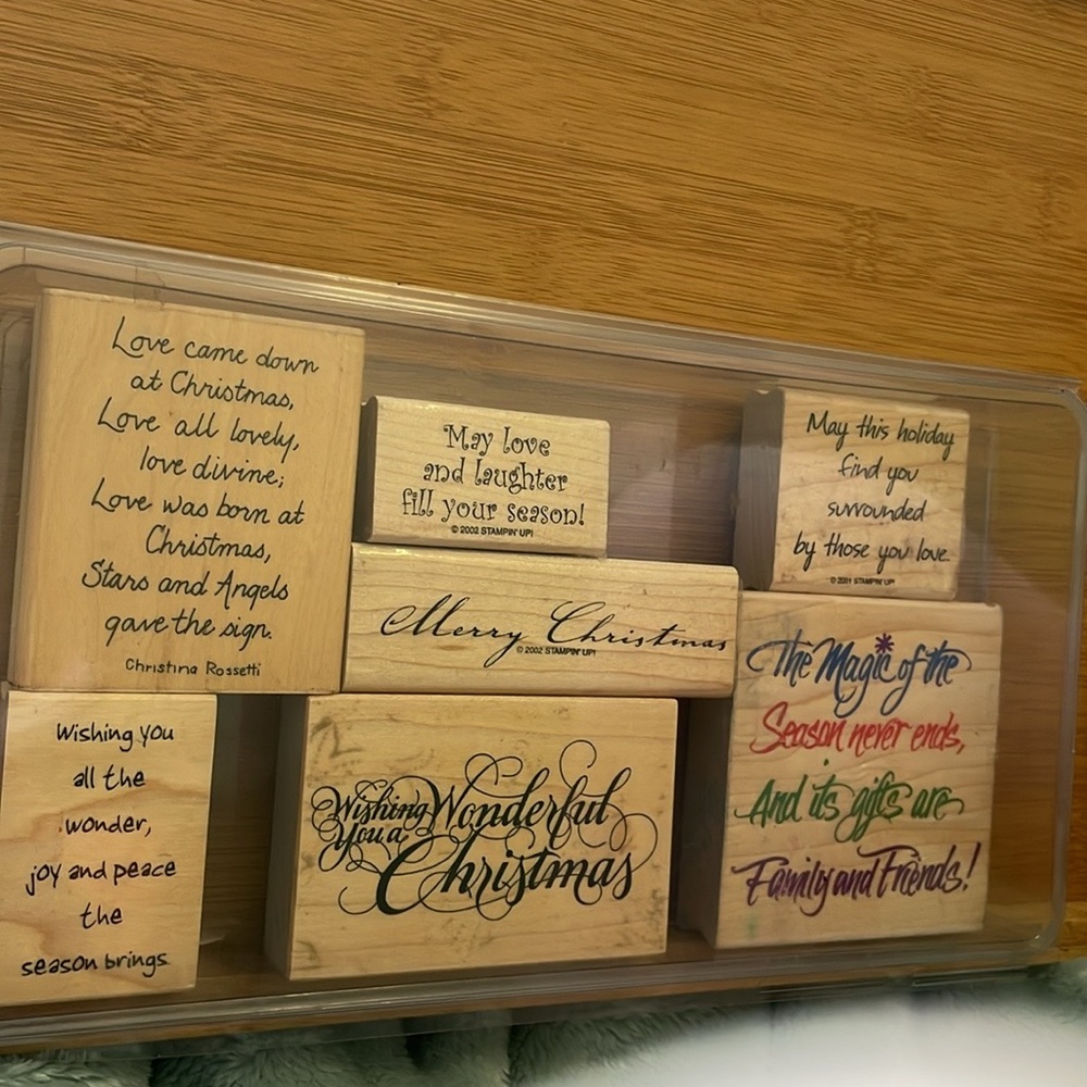 Christmas Rubber Stamp Set sentiments